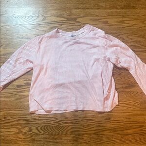 Hill House Light Pink Gingham Long Sleeve Tee